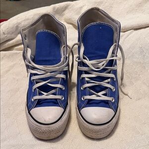 Converse Blue and White High-Top Sneakers